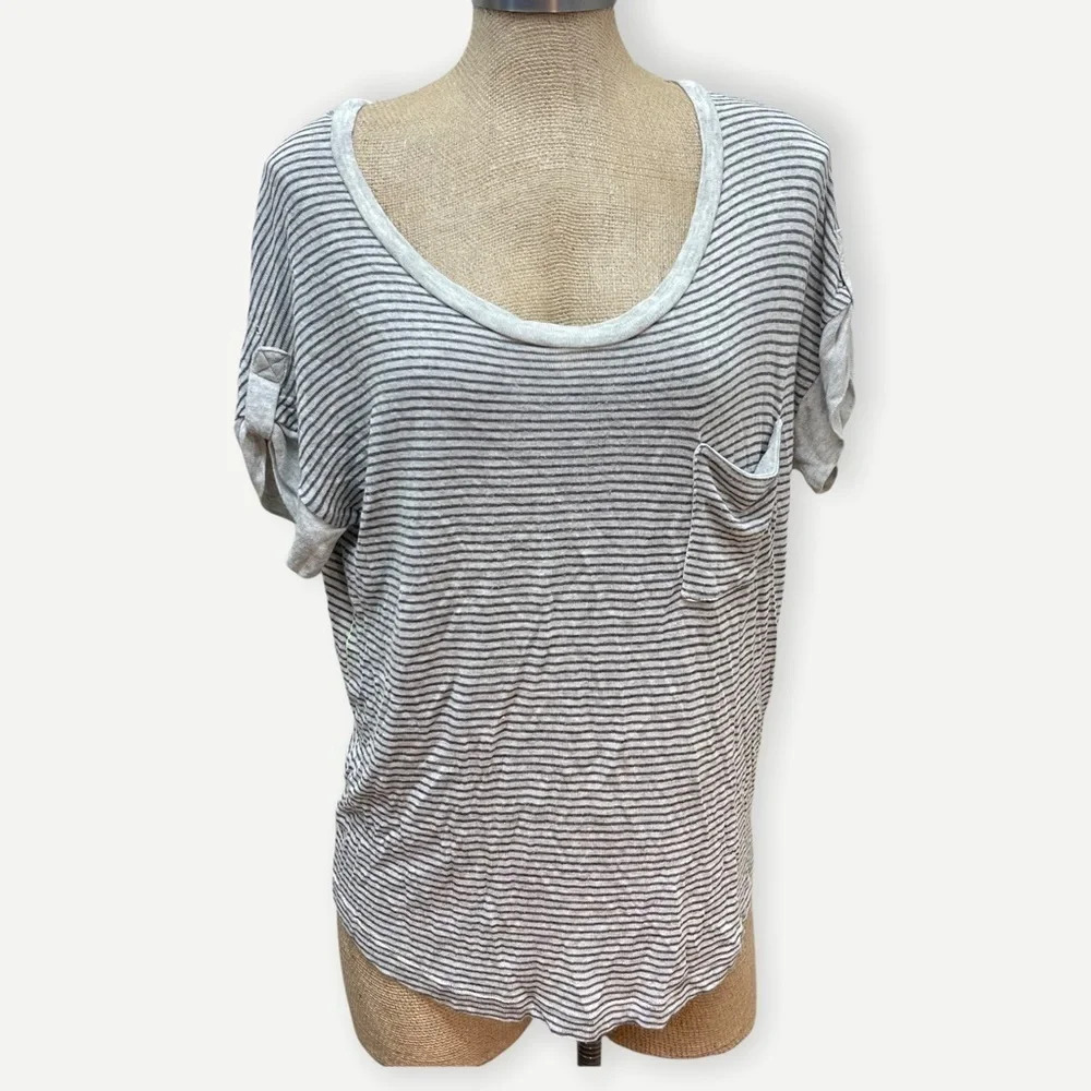 Splendid striped‎ pocket tee large